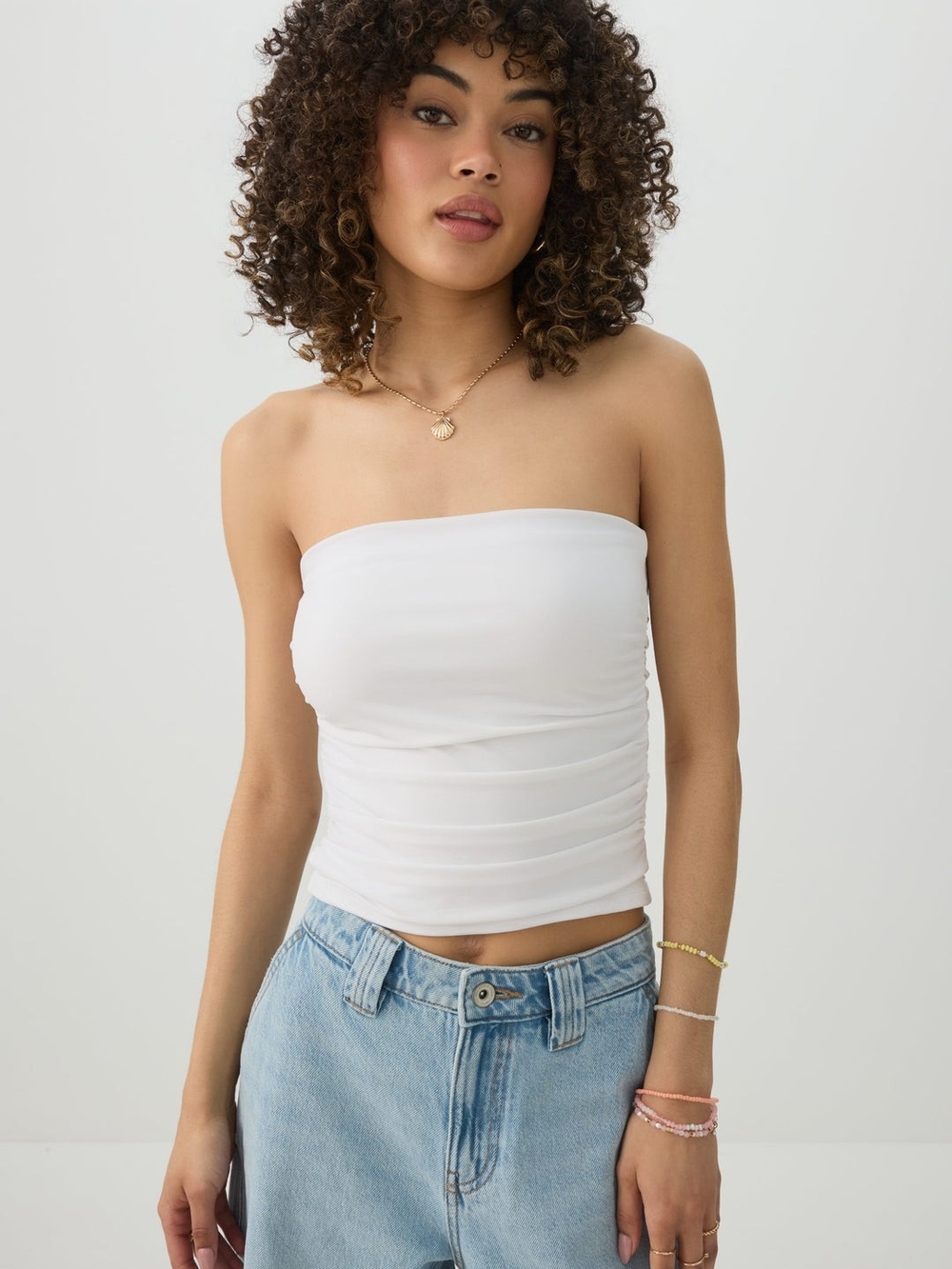 NWOT! Ardene 'Cropped Ruched Tube Top'